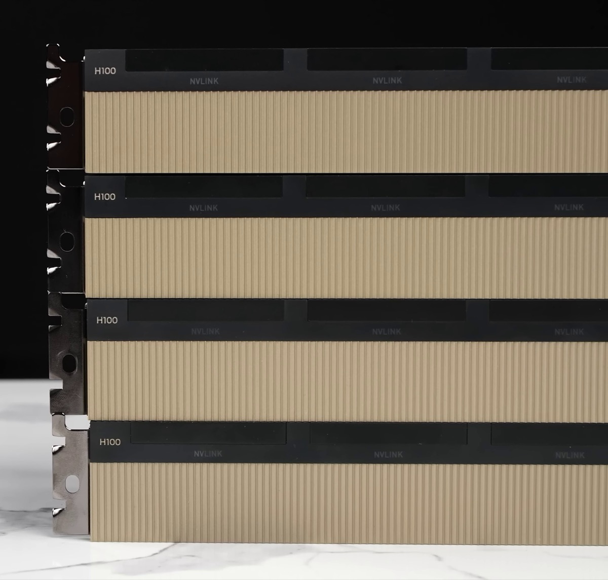 Four NVIDIA H100 PCIe accelerator cards